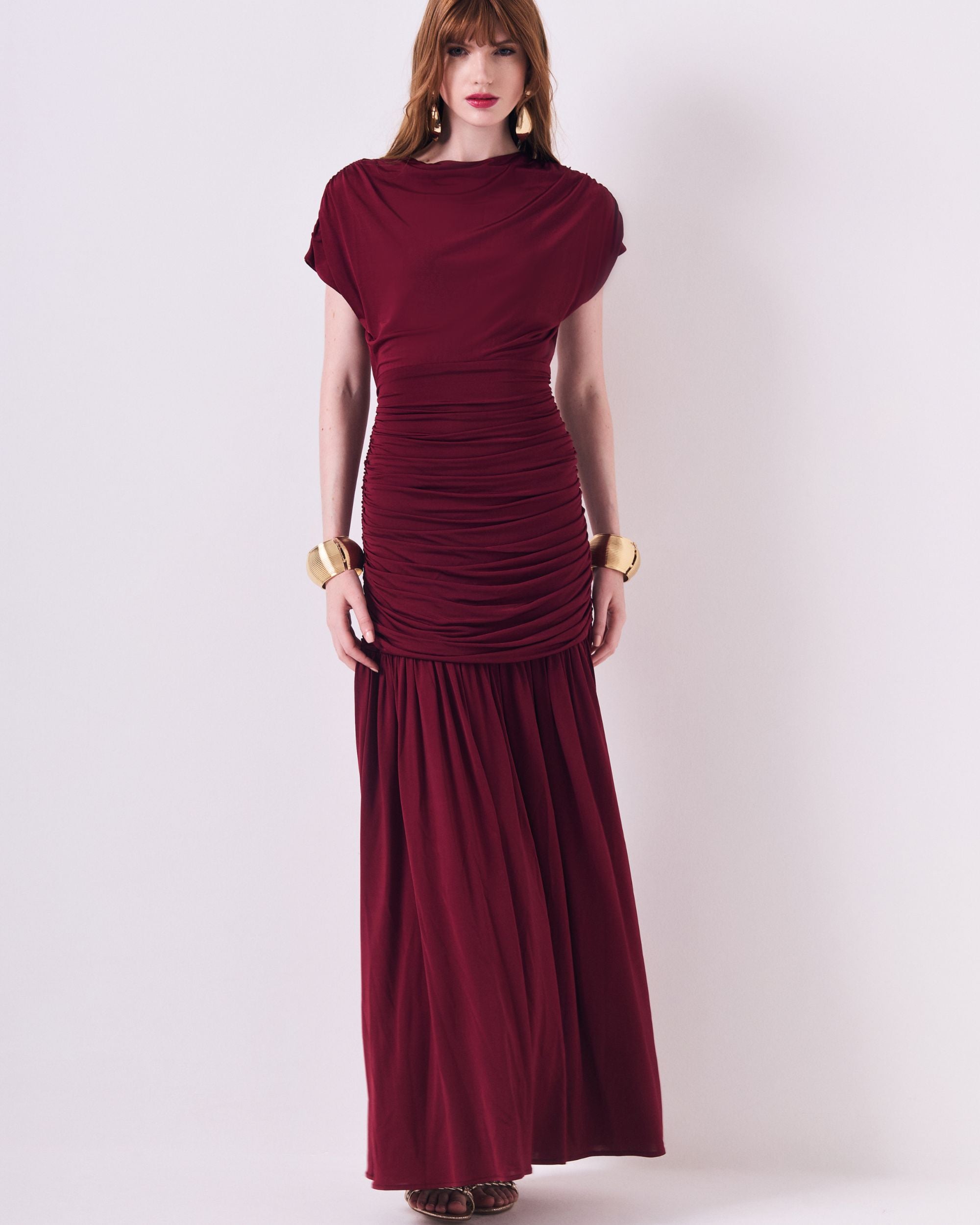 VESTIDO JERSEY DRAPEADO UVA