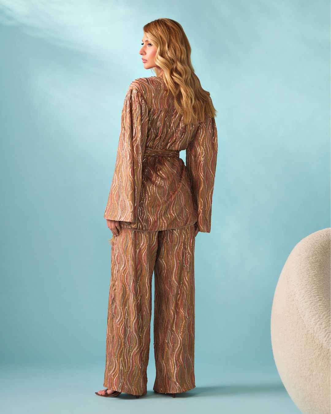 CALÇA BORDADA PUGLIA CARAMELO
