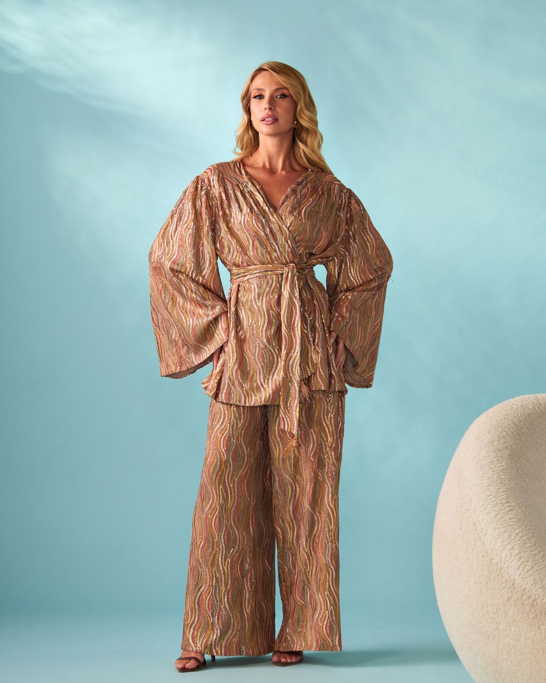 KIMONO BORDADO PUGLIA CARAMELO