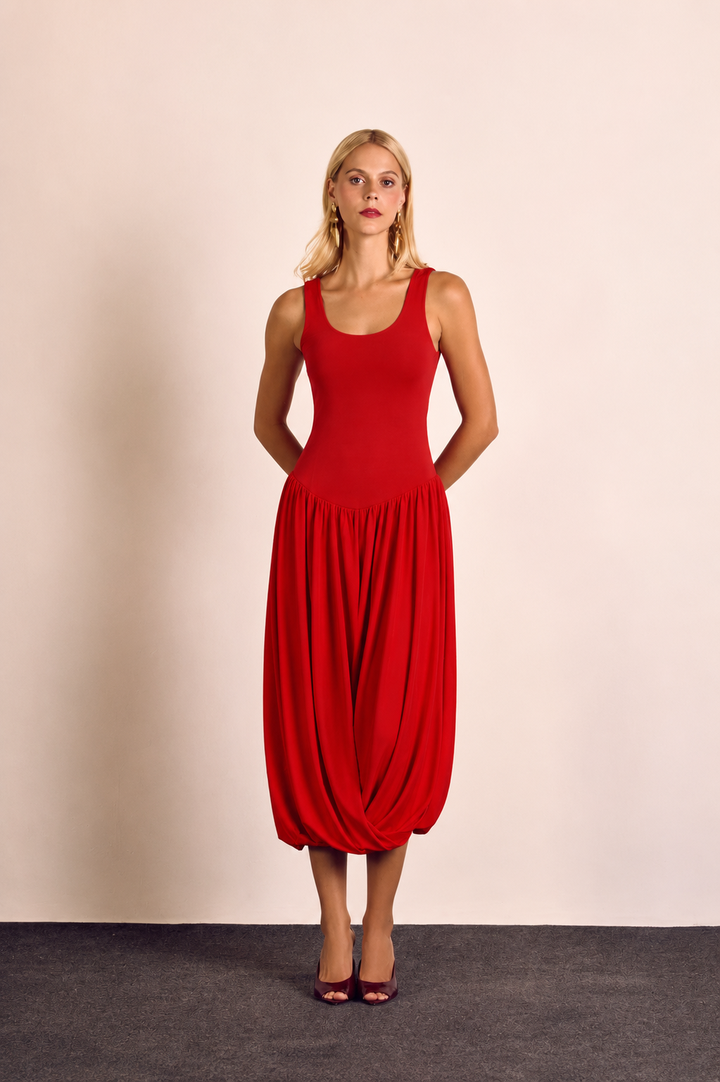 VESTIDO CIBELE JERSEY VERMELHO MID