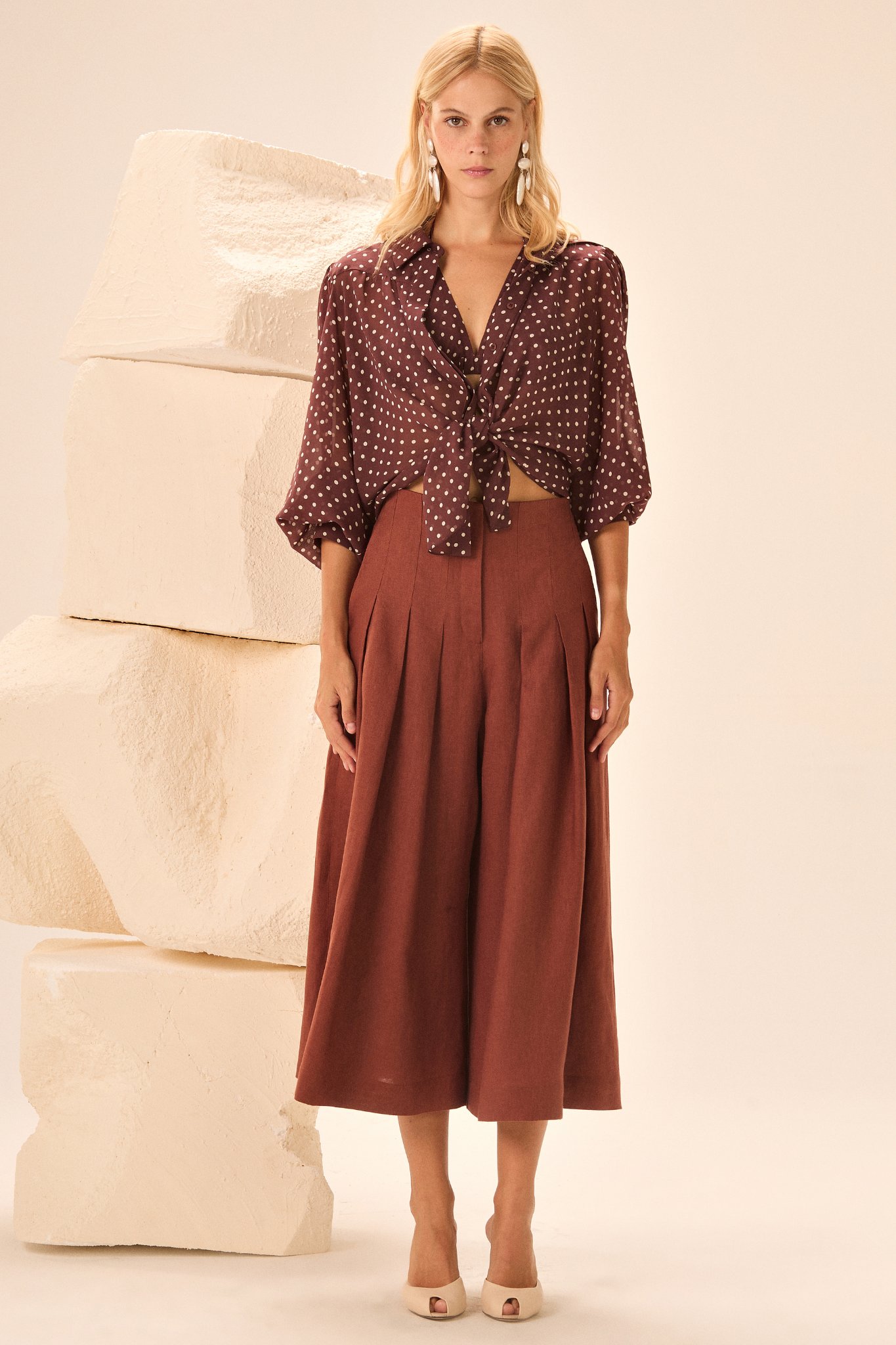 CALÇA LIGIA LINHO MARROM