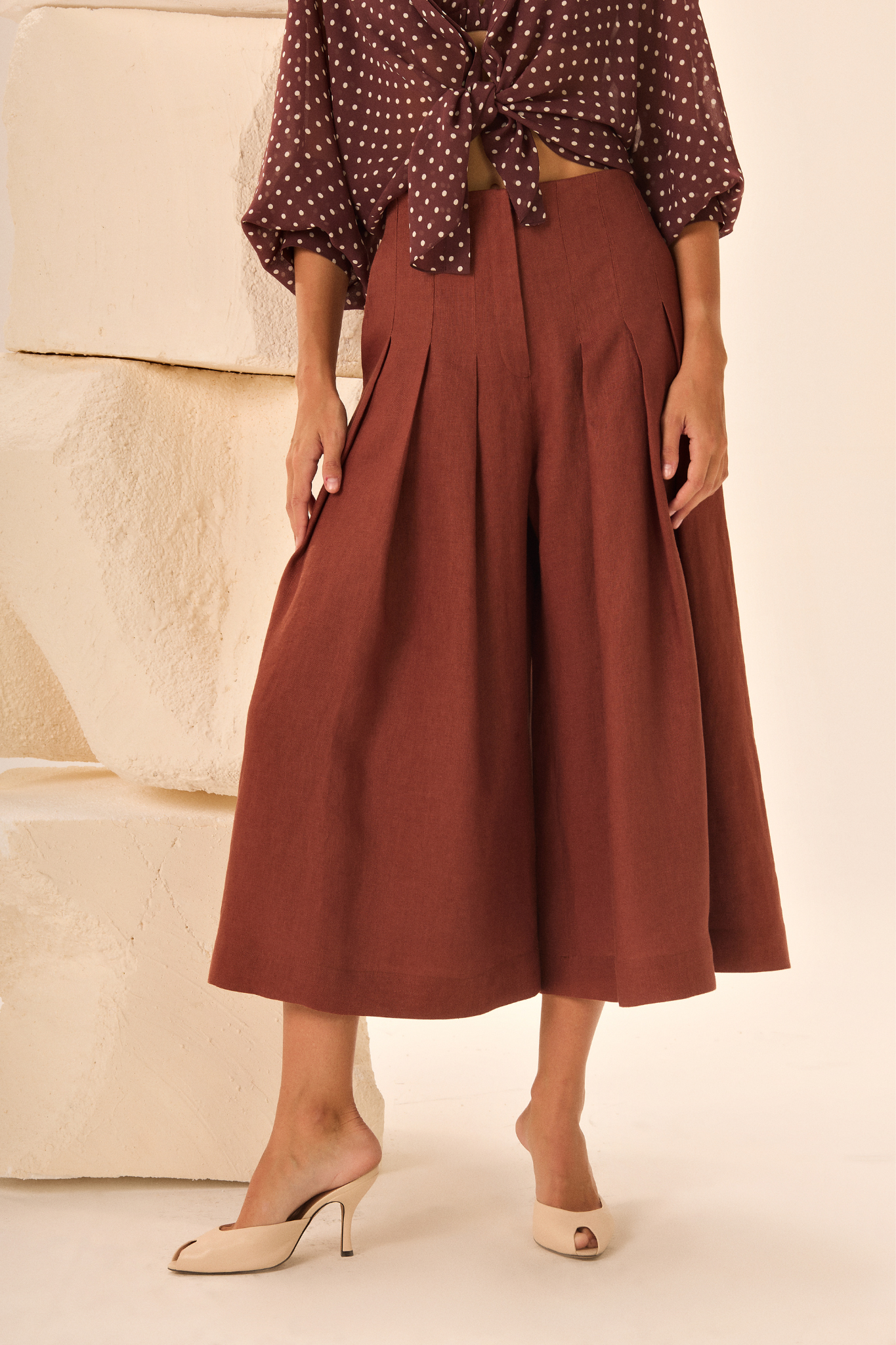 CALÇA LIGIA LINHO MARROM