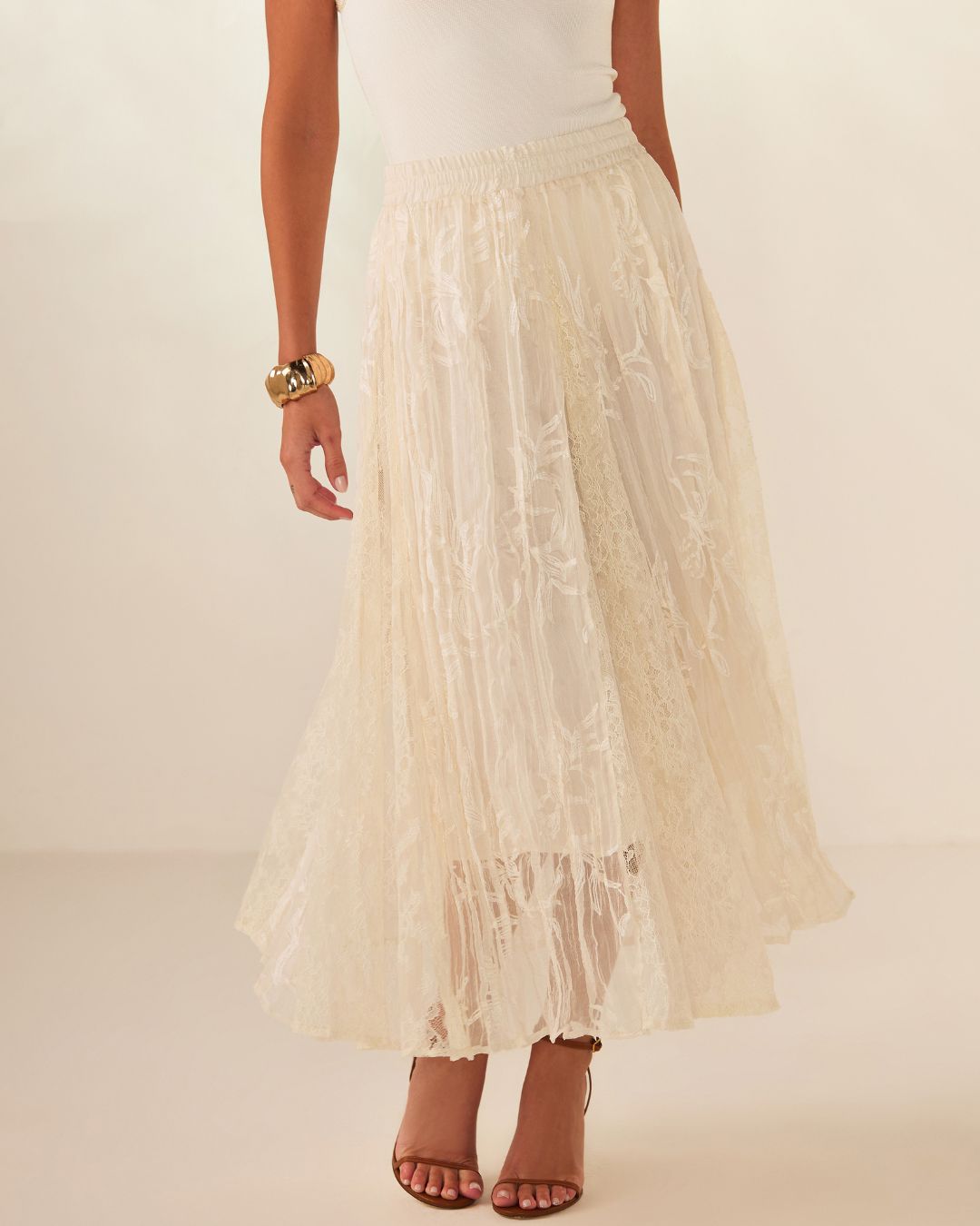 SAIA MIDI CHANTILLY OFF WHITE