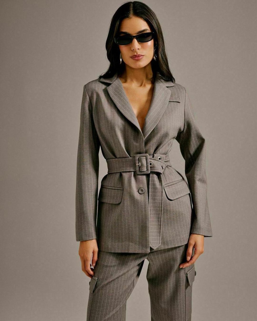 BLAZER CRISTIANE RISCA DE GIZ CINZA
