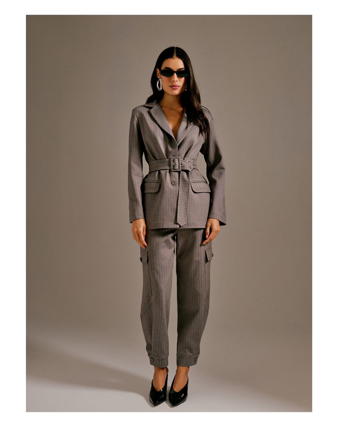 BLAZER CRISTIANE RISCA DE GIZ CINZA