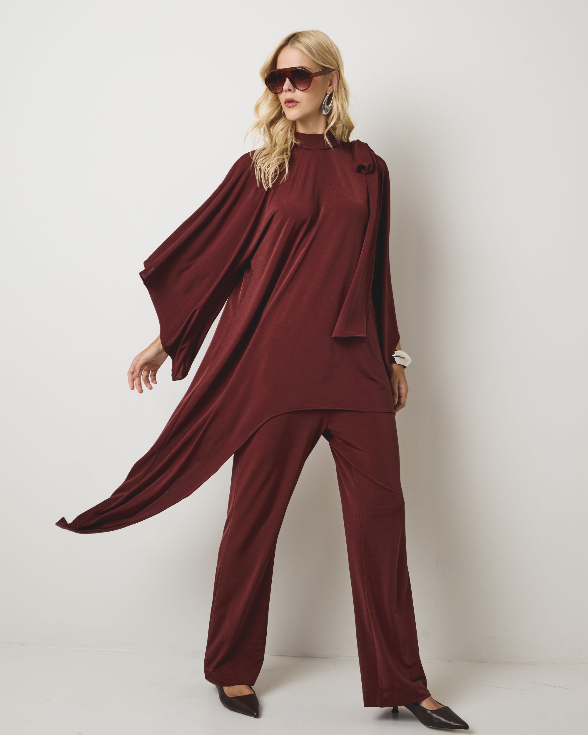 CALÇA JERSEY DUDA VINHO