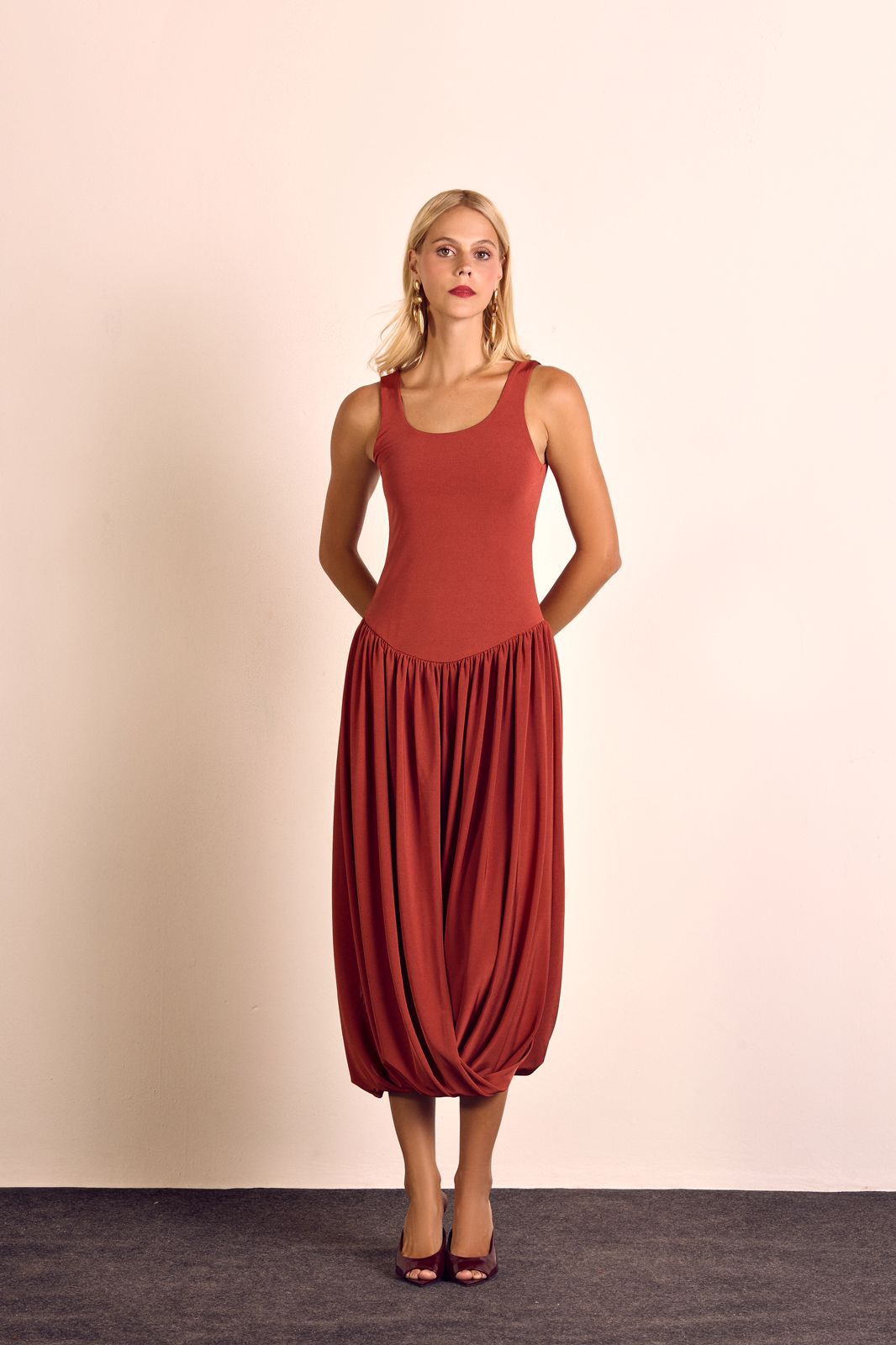 VESTIDO CIBELE JERSEY TERRACOTA