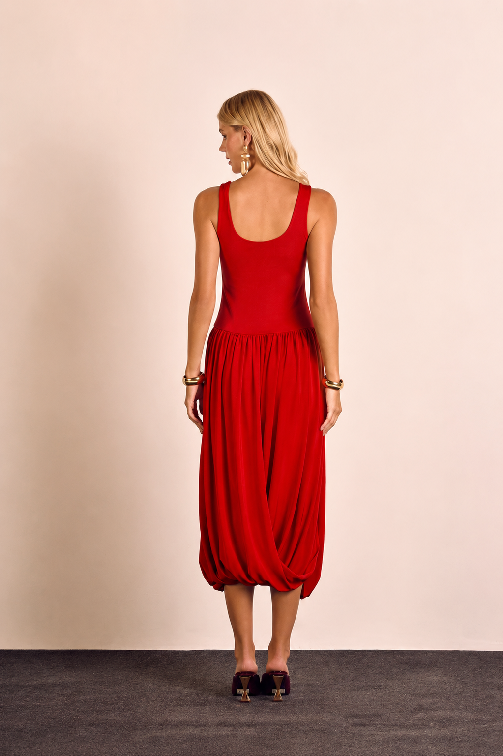 VESTIDO CIBELE JERSEY VERMELHO MID