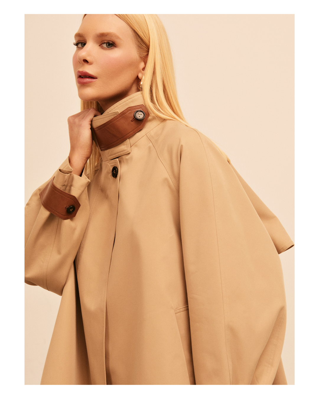 PARKA FRANCESCA SARJA COM COURO