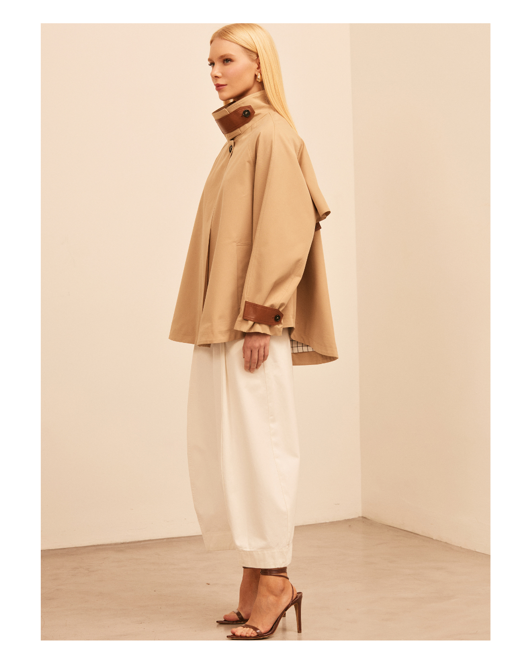 PARKA FRANCESCA SARJA COM COURO