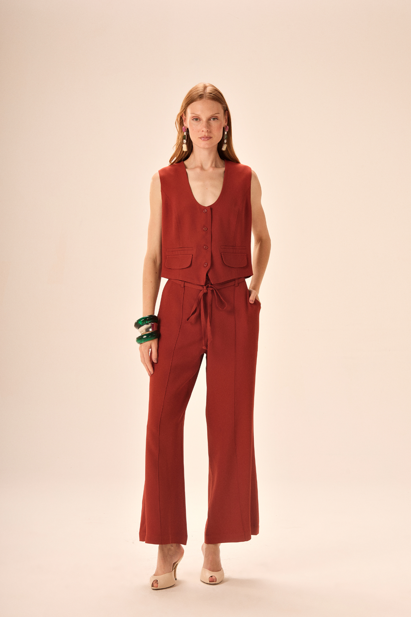 CALÇA CELINA CREPE PATOU TERRA