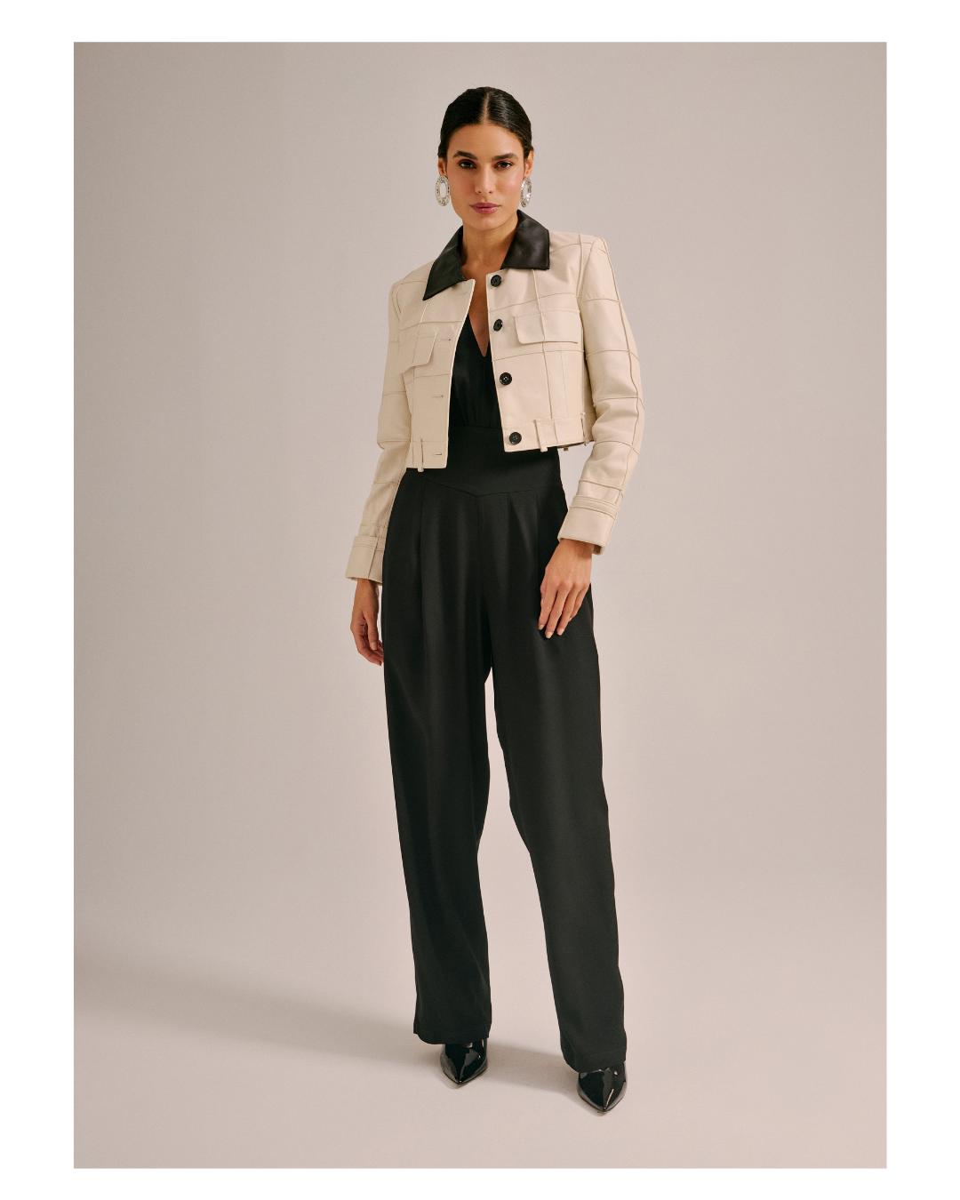 JAQUETA FLORENÇA COURO OFF-WHITE