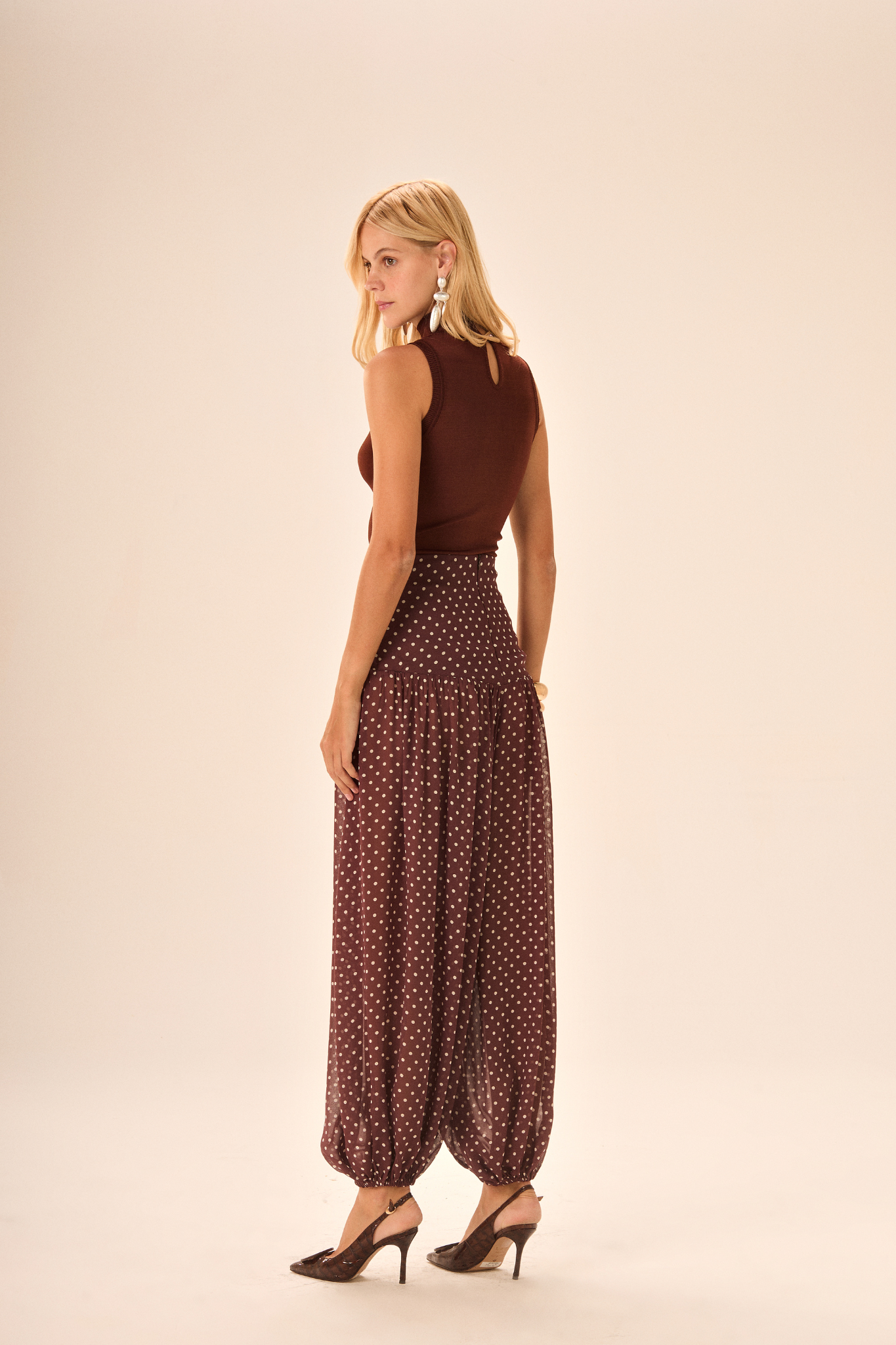 CALÇA SASHA POÁ MARROM